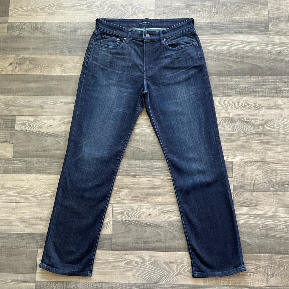34x32 Lucky Brand 363 CoolMax Vintage Straight Jeans Mens Blue Dark Wash 7M12737